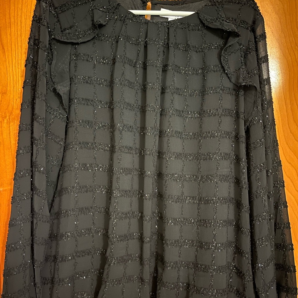 Liz Claiborne Black Textured Blouse